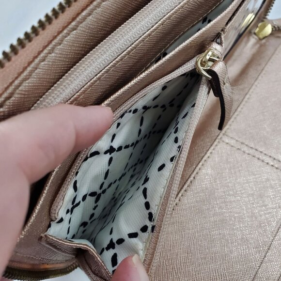 Kate Spade New York Newbury Lane Neda Rose Gold Zip-Around Wallet - Picture 10 of 14